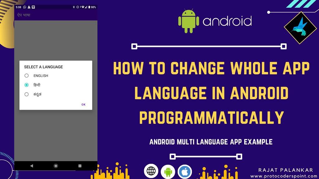 'Video thumbnail for How to change whole app language in android programmatically - Locale in android'
